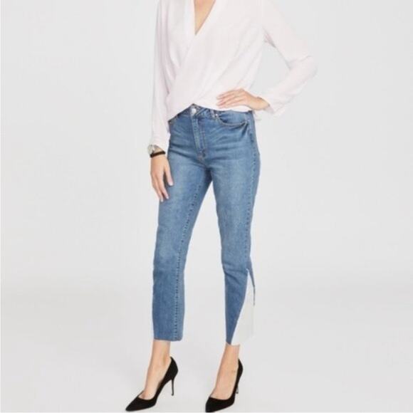 NWT Rachel Roy Silver Sequin Embellished Straight Leg Ankle Denim Jeans 29 - Picture 14 of 14